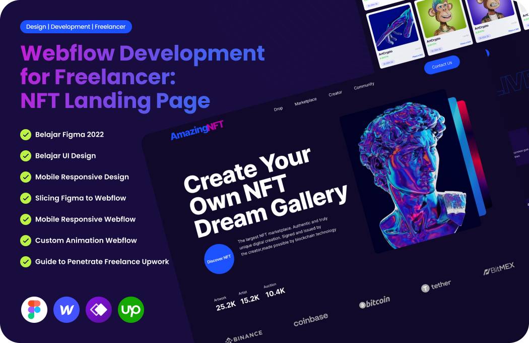 Kelas Webflow Development for Freelancer: NFT Landing Page di BuildWithAngga
